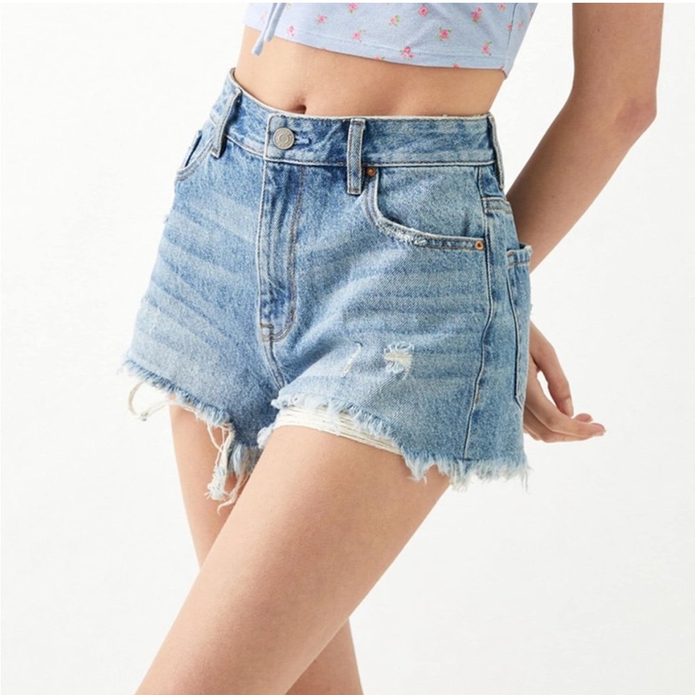PacSun Light Blue Denim Jeans Shorts Mid Rise